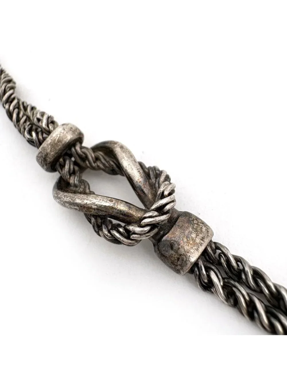 Tiffany & Co Knot Double Rope Bracelet 925 Sterling Silver